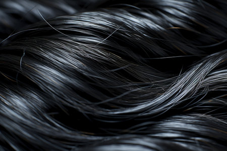 close up of silky luxury curly hair.の素材
