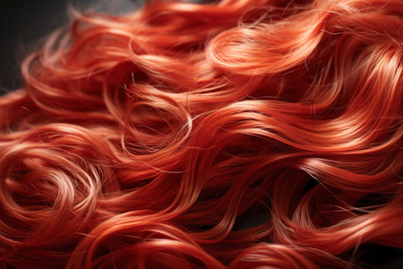 close up of silky luxury curly hair.の素材