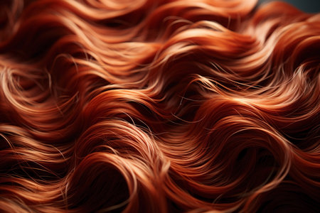 close up of silky luxury curly hair.の素材