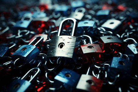 lots of locks background copy space.の素材