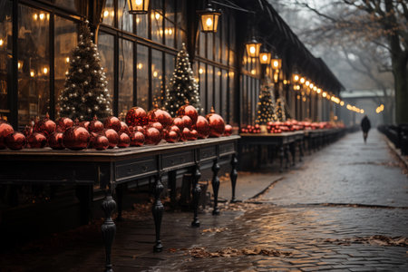 choosing christmas tree on the Christmas market.の素材