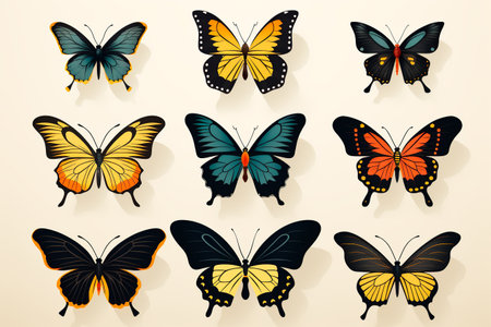 lots of flying beautiful butterflies.の素材