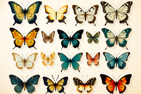 lots of flying beautiful butterflies.の素材
