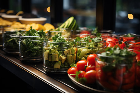 all inclusive food buffet at the hotel.の素材