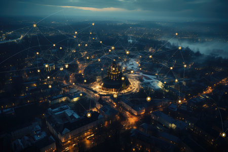 lots of military drones flying in the city.の素材