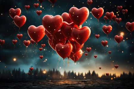 lots of red hearts concept of love.の素材