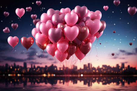 lots of pink hearts concept of love.の素材