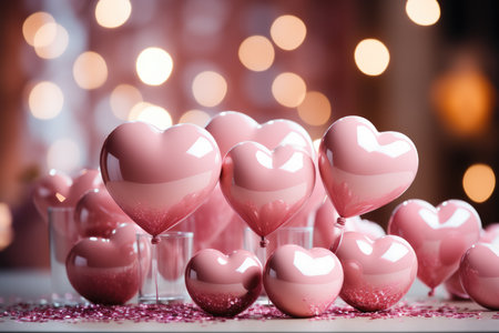 lots of pink hearts concept of love.の素材