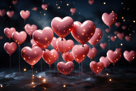 lots of pink hearts concept of love.の素材