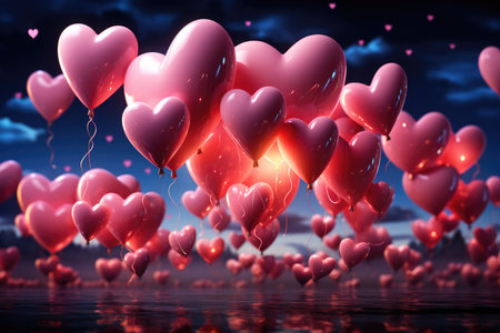 lots of pink hearts concept of love.の素材