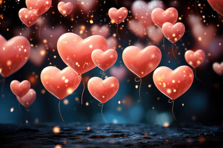 lots of pink hearts concept of love.の素材