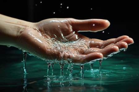 blue clear water background and texture.の素材