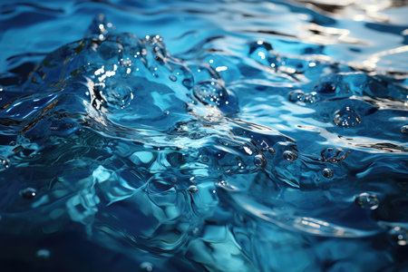 blue clear water background and texture.の素材