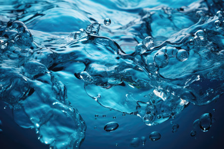 blue clear water background and texture.の素材