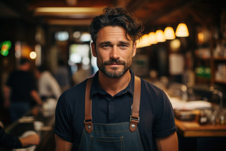 portrait of barista staff at the coffee shop.の素材