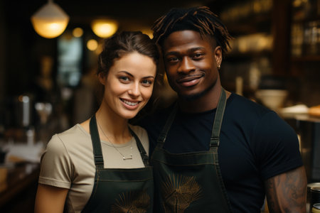 portrait of barista staff at the coffee shop.の素材