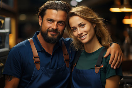 portrait of barista staff at the coffee shop.の素材