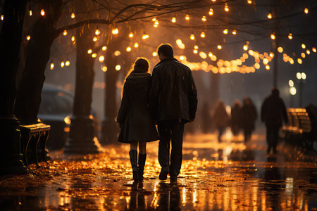 couple of 2 people spending romantic time on date.の素材