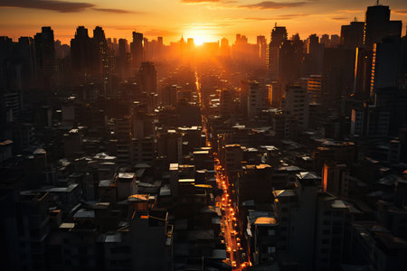 lots of high buildings ariel view.の素材