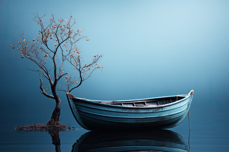 overall composition conveys a serene ambiance, capturing the beauty of stillness and the power of simplicity in the travel experienceの素材