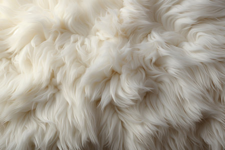 living space in a cocoon of elegance with this captivating home decor featuring the exquisite usage of white fur.の素材