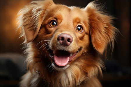 portrait of cute smiling happy puppy.の素材