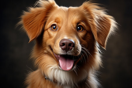 portrait of cute smiling happy puppy.の素材