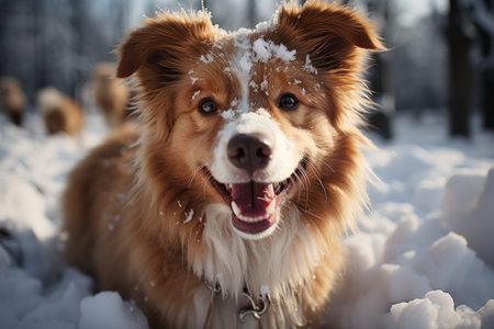 portrait of cute smiling happy puppy.の素材