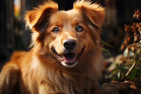 portrait of cute smiling happy puppy.の素材