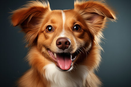 portrait of cute smiling happy puppy.の素材