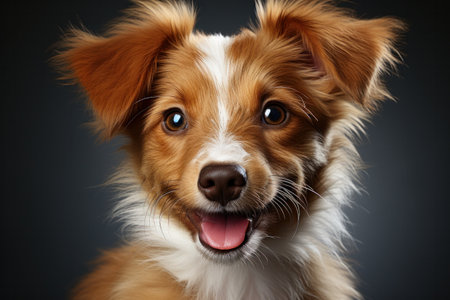 portrait of cute smiling happy puppy.の素材