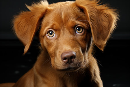 portrait of cute smiling happy puppy.の素材