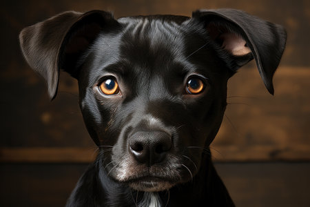 portrait of cute smiling happy puppy.の素材