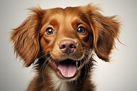 portrait of cute smiling happy puppy.の素材