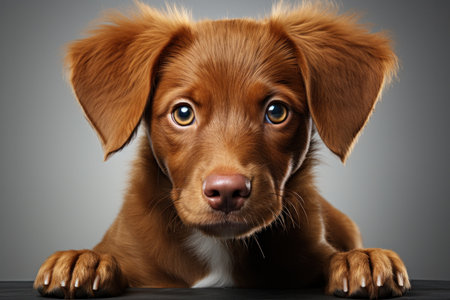portrait of cute smiling happy puppy.の素材