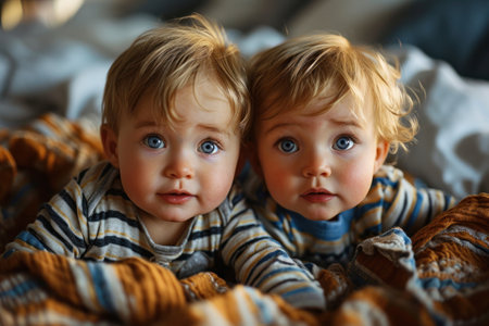 picture of twins people close up portrait.の素材