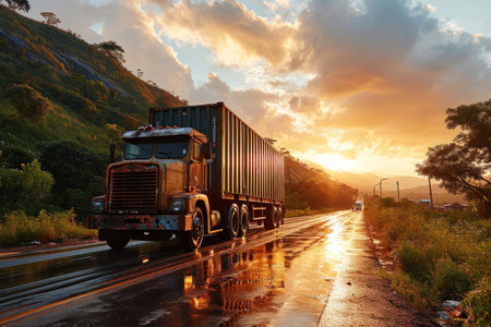 the dynamic world of cargo transportation conceptの素材