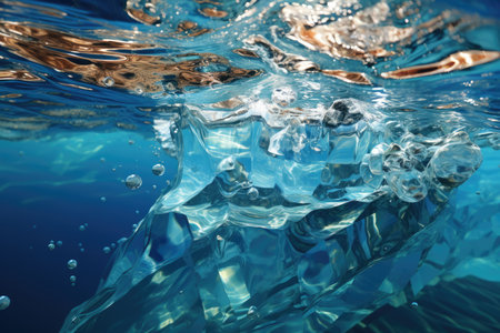 blue clear water background and texture.の素材