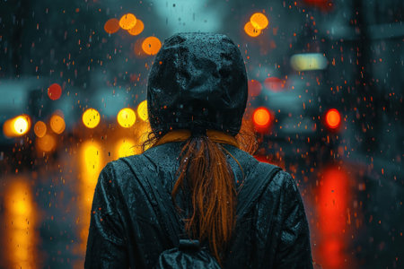 rainy weather concept, gray rainy day.の素材