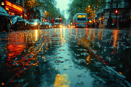 rainy weather concept, gray rainy day.の素材
