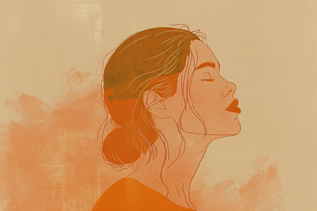 female silhouette drawing hand illustration digital, in the style of minimalist canvases.の素材