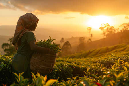 tea picker at sri lanka,snashot aesthetic.の素材