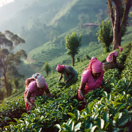 tea picker at sri lanka,snashot aesthetic.の素材