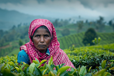 tea picker at sri lanka,snashot aesthetic.の素材