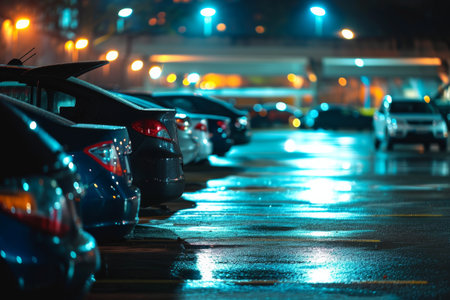 lots of cars on car parking.の素材