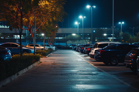 lots of cars on car parking.の素材