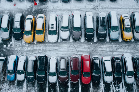lots of cars on car parking.の素材