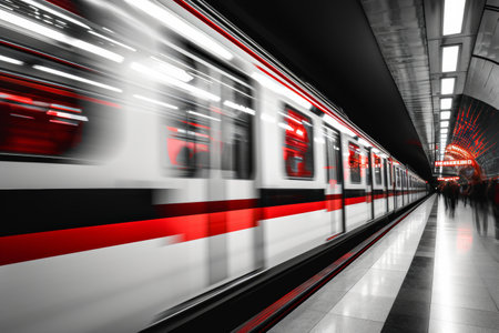 railway station, train travel concept.の素材
