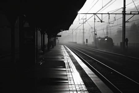 railway station, train travel concept.の素材