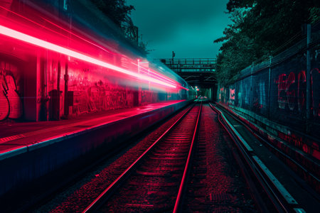 railway station, train travel concept.の素材